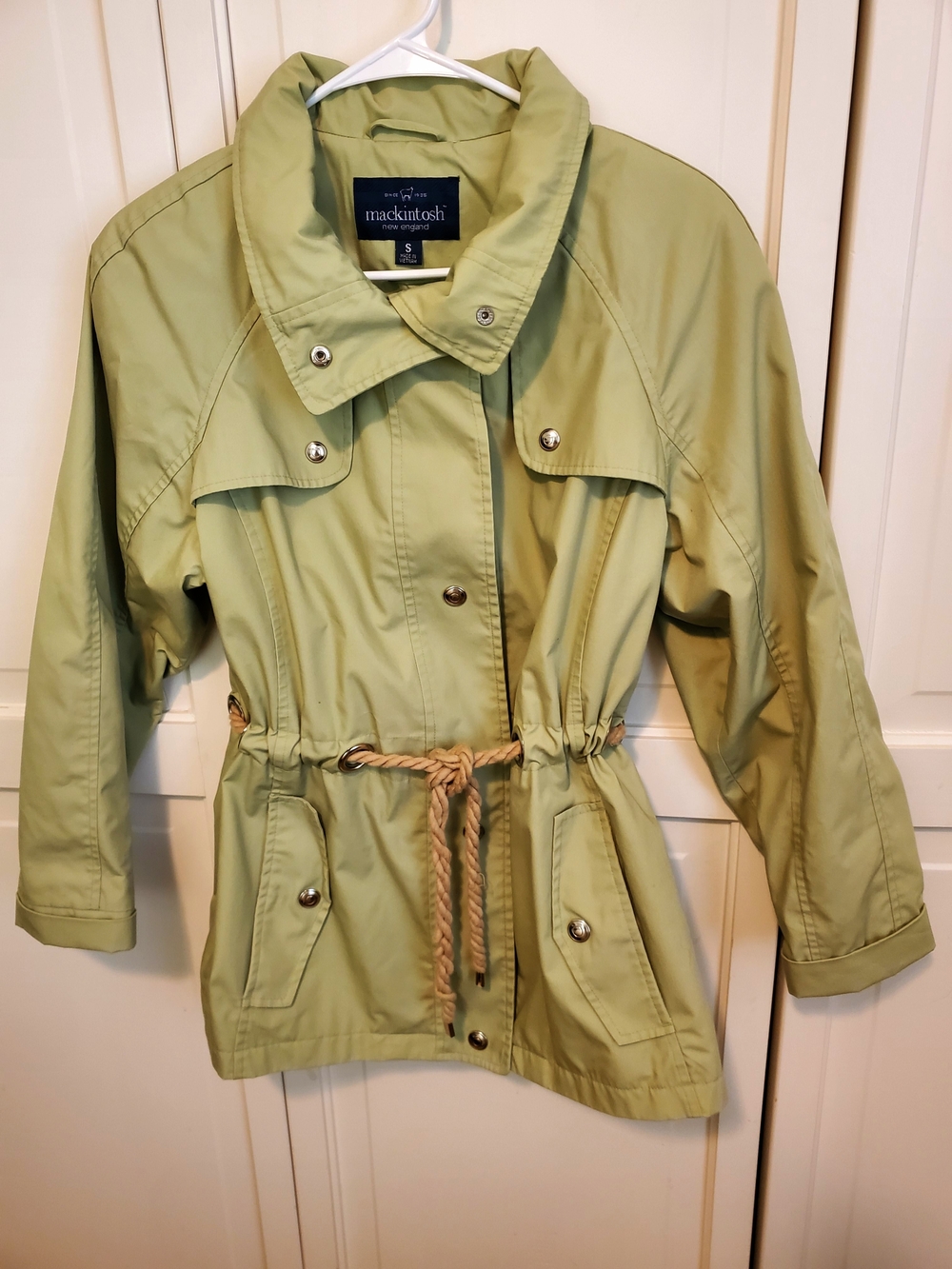 VTG Mackintosh NE Rain Jacket with Nautical Rope Detail, Size S